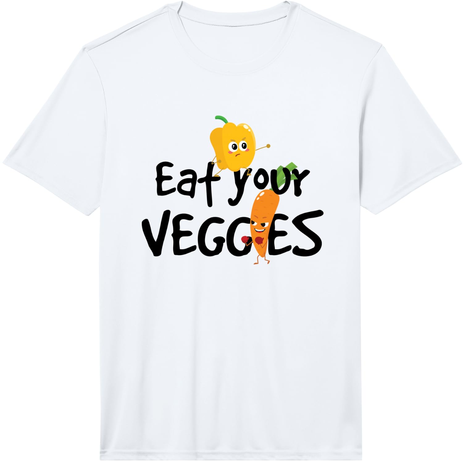 Eat Your Veggies, Carrot and Bell Pepper Funny Gift Performance Unisex T-Shirt XL