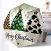 Christmas Tree Themed Folding Umbrella Fashion Auto-Open 8 Iron Ribs Plastic Handle Foldable Sunshade Perfect Christmas Gifts