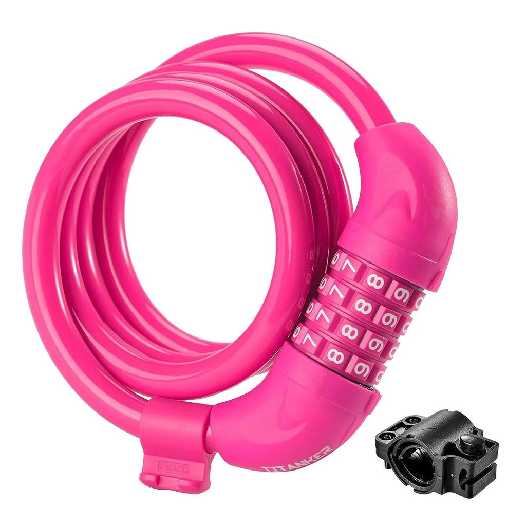 Bike Combination Lock Four Digit Fixed Code Steel Cable Anti Theft Lock For Mountain Bike And Motorcycle