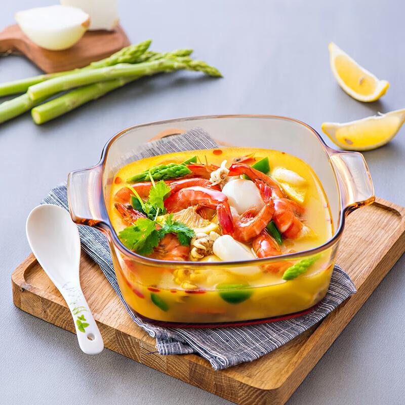 

VISIONS 1.5L Crystal Clear Glass Square Casserole Pot