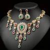 European and American Bride Four-piece Set Alloy Necklace Ring Women's Gift Jewelry Set