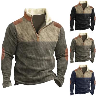 Das Herren-Sweatshirt mit Stehkragen im Frühling und Herbst ist ein Outdoor-Freizeitpullover