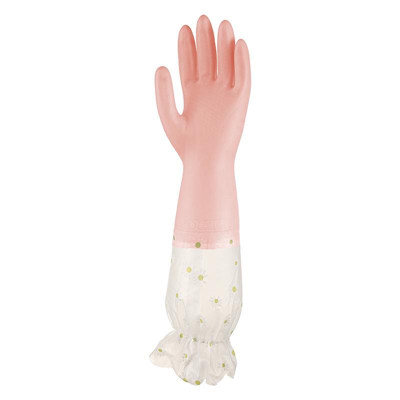 Jelly-Colored PVC Kitchen Cleaning Gloves with Elastic Cuffs - Waterproof and Latex-Free for Dishwashing and Laundry