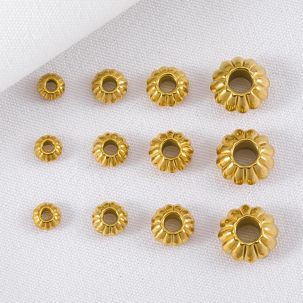 10pc 20pcs 4/5/6/8mm Stainless Steel Daisy Flower Spacer Beads Gold Plated Loose Bead Cap DIY Needlework Jewelry Making Bracelet