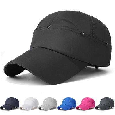 Summer Quick-Drying Button Baseball Cap for Unisex Outdoor Sports Running Sun Hat Cap
