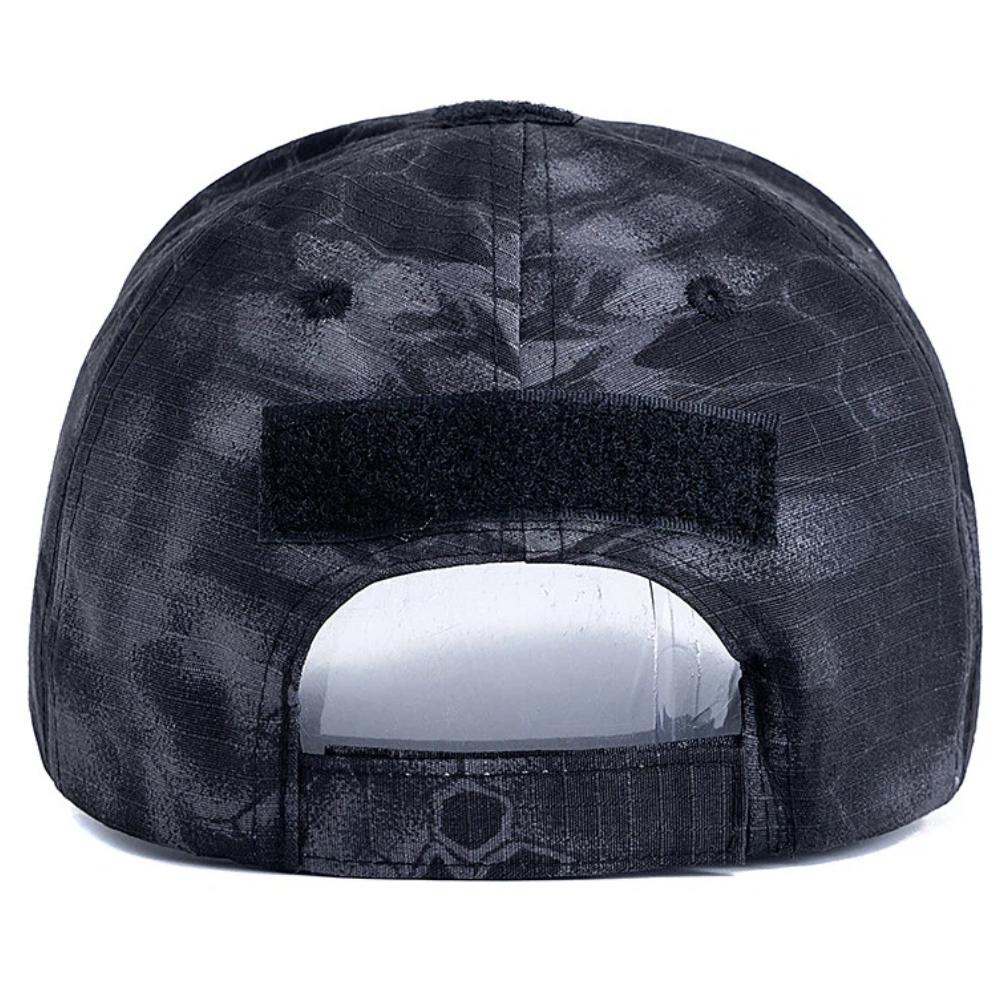Men's Camouflage Tactical Baseball Cap With 3 Velcro Patches Military Camouflage Hat Cap For Outdoor Jugle Fishing Hiking Caps