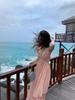 French Chic Irregular Cut-out Slimming Camisole Dress for Women - Perfect for Sanya Beach Vacation Photos