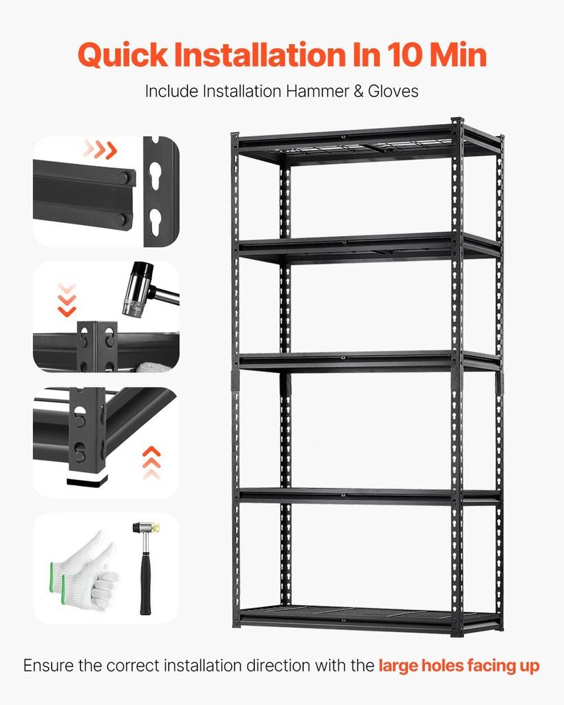 Storage Shelves 5 Tier Adjustable Heavy Duty Garage Shelving Unit 2000 lbs