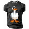 2025 Summer Men's 3D Duck Printed T-shirt Summer Daily Casual Loose and Comfortable Short Sleeve Outdoor Street Men's Sports Sho