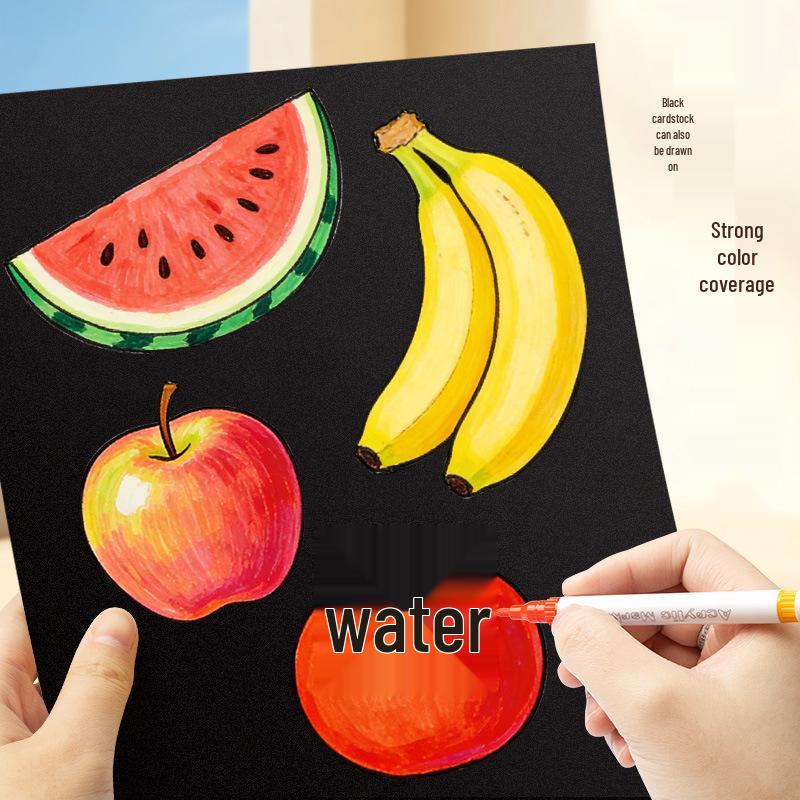 Acrylic Double-Ended Washable Marker Pens for Kids: Non-Bleeding, Layerable, Watercolor and Colored Options