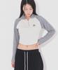 PEACE MAKER Official Wave Crop Half Zip Knit (Grey)