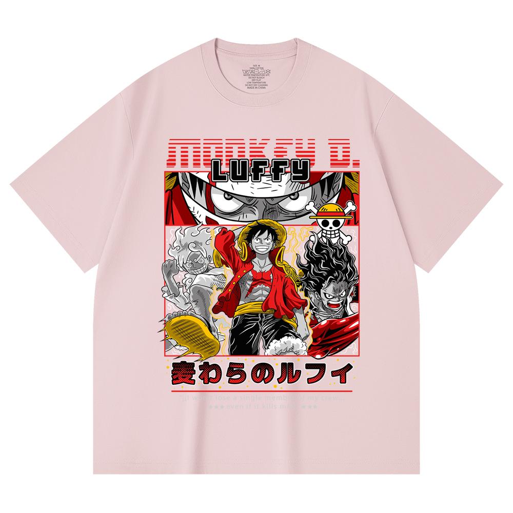 230 Gsm 100% Cotton One Piece V16 Luffy Print Unisex Heavy Cotton T Shirt