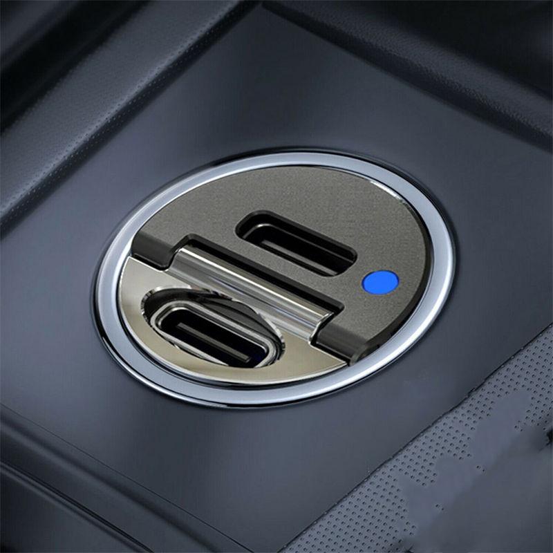 Mini Încărcător Auto Dual USB Tip C PD Adaptor Încărcare Rapidă Accesorii Ornamente 30W