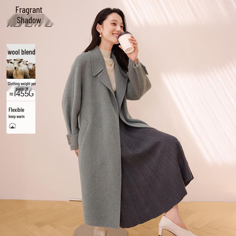 Xiangying Women s Double-sided Wool Overcoat M