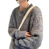 Herren Winter Strickpullover aus Kunstminkpelz - Modisch, Dick, Lockerer Schnitt, Rundhalsausschnitt