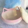 Cat Bed Basket Cotton Rope Woven Pet Bed for Indoor Cats Scratchable Round Pet Sleeping Basket for Cats Puppies Rabbits