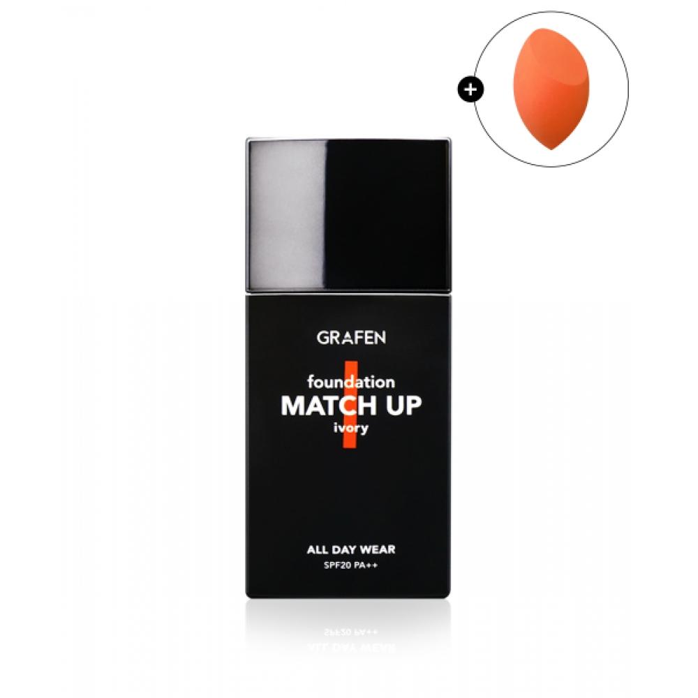 

Grafen Match Up Foundation 40ml Special Set + Free Edge Cut Puff 24 Ho Tan [dark tone]