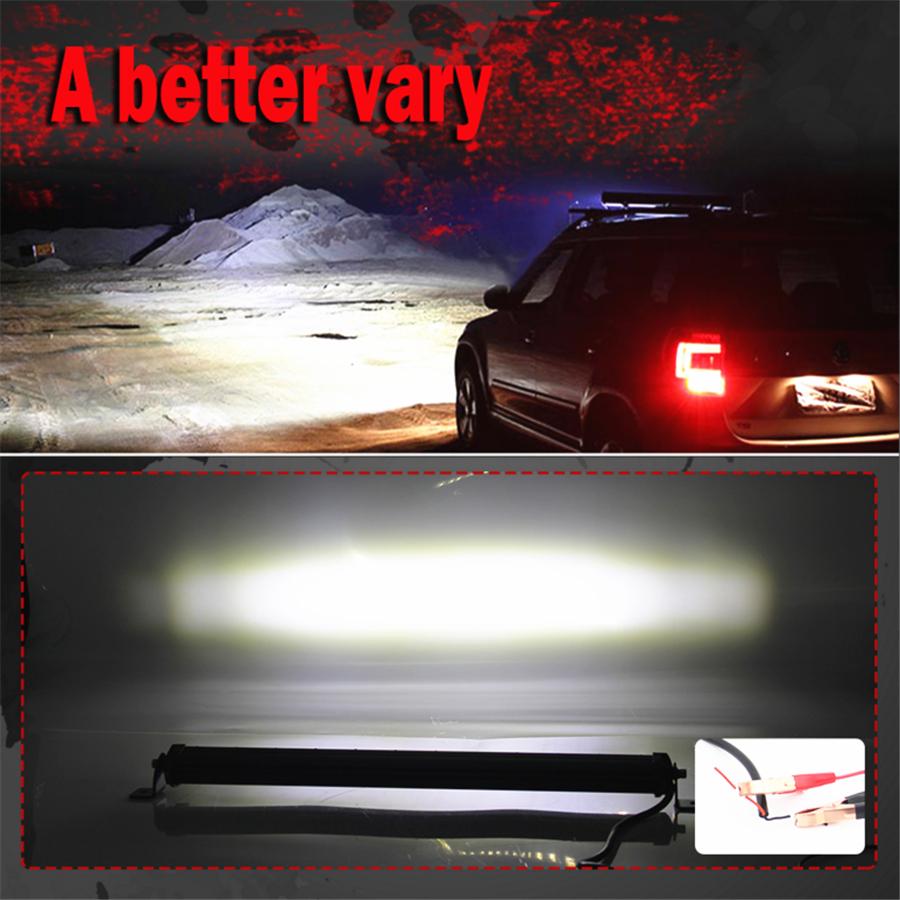 6500K 10D 13" Single Row 26LED Car Super Slim Work Lamp Strip 13000LM Spot Flood
