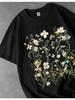 Long Oversized T-Shirt with Flowers Print