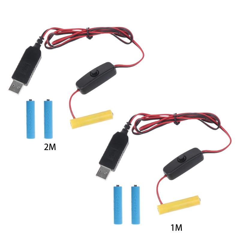 Universal 4.5V LR03 USB Power Converters Battery Eliminators Replace 3pcs LR03 Battery for LED Light Radio Toys with Switches