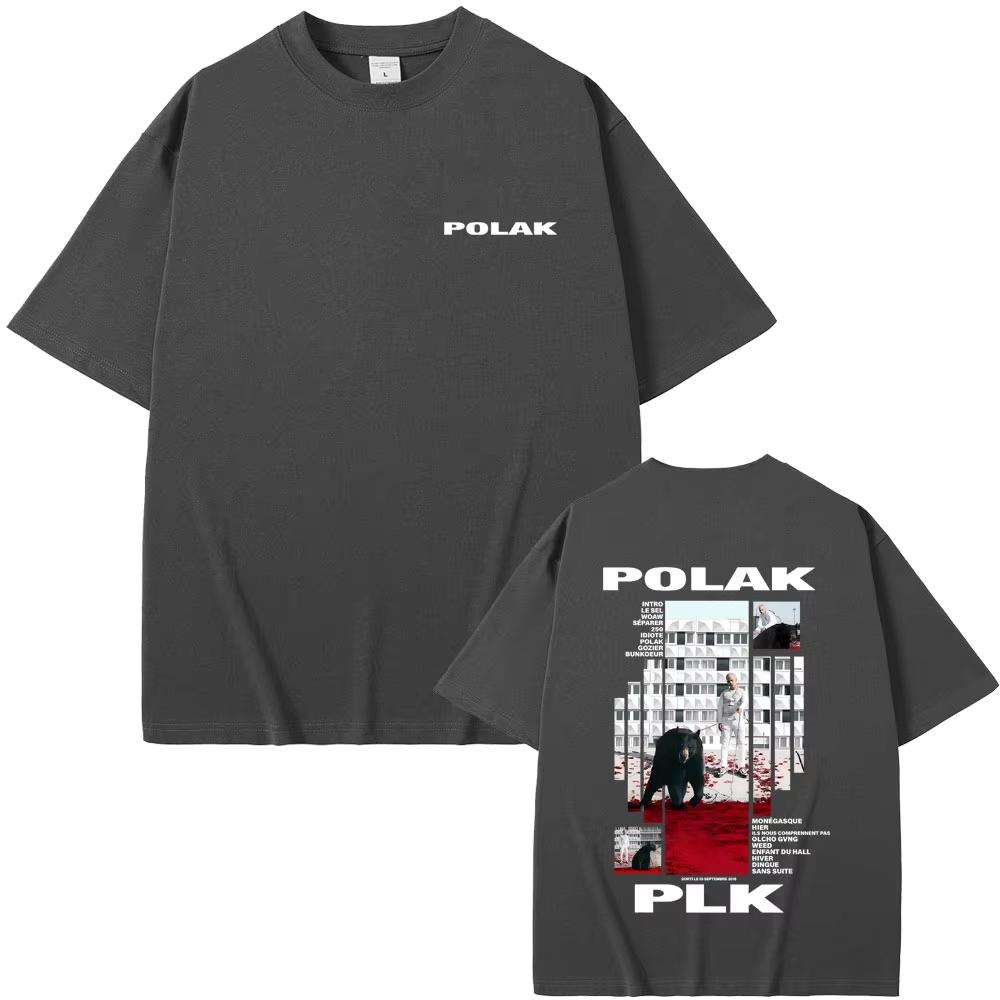 Rapper Plk Polak Graphic Cotton T-shirt Men Women Hip Hop Fashion Pop Music T-shirts Men's Casual Vintage T Shirts Streetwear