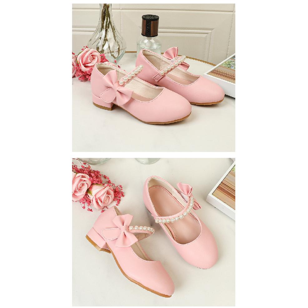 Girls' Princess Shoes White Leather Shoes Fashionable Elegant Dance Leather Shoes Graceful Princess Style Temperament Girls' Big Kids Leather Shoes