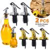 2pcs Oil bottle stopper Kitchen press type oil guide nozzle Sealed leakproof spray Soy sauce seasoning bottle oil nozzle plug