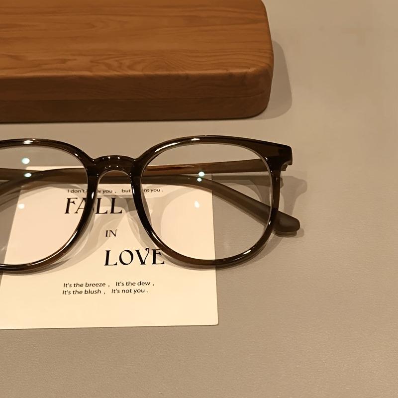 Vintage Large Frame Glasses Tea Brown-Stylish Frame Blue Light Blocking Glasses - Anti-Eyestrain Perfect for Office Everyday Use