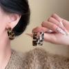 Ohrstecker aus Acryl mit Leopardenmuster für Damen, Retro-Geometrie, C-förmig, Schmuckzubehör
