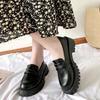 Mode Retro Dicke Sohle Schwarz runde Zehe kleine Lederschuhe Damen Dicke Sohle Einzelne Schuhe Damen Japanischer Stil Schule JK Uniform Schuhe