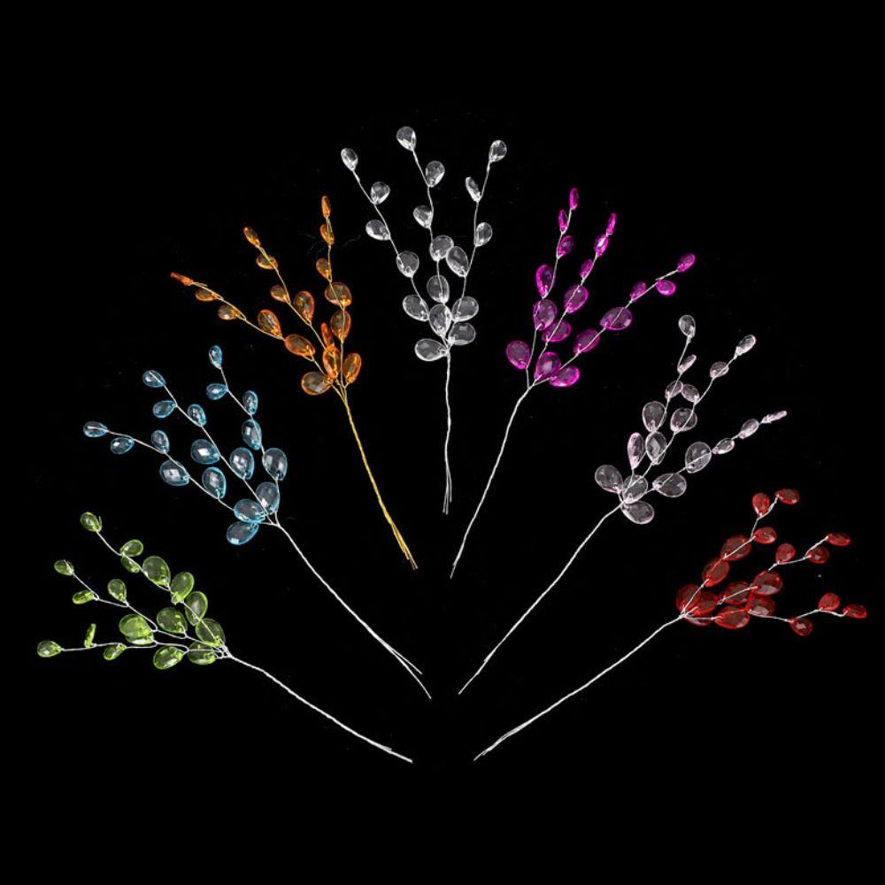 50 STÜCKE Basteldekoration Kristallknospenzweige Brauttiara Kristallblume Künstlicher Strauß Weiß