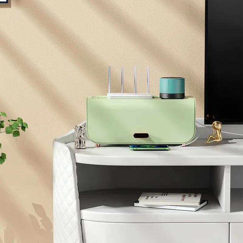 Wire Storage Box, Power Cord Storage Box, Dustproof and Waterproof Charger Socket, Cable Winding Storage Box