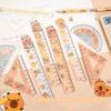 4pcs/set Office Supplies Soft Ruler Set Drawing Tools Straight Ruler Capybara Set of Rulers
