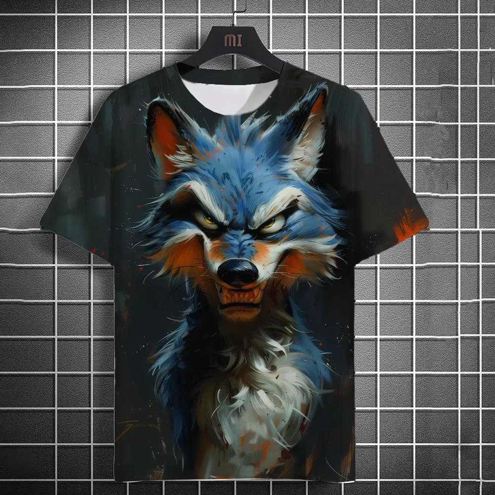 Japansk T-skjorte for menn Mekanisk karakter Grafiske T-skjorter Kortermet Trykk T-skjorter Utendørs Oversized Herreklær Topper