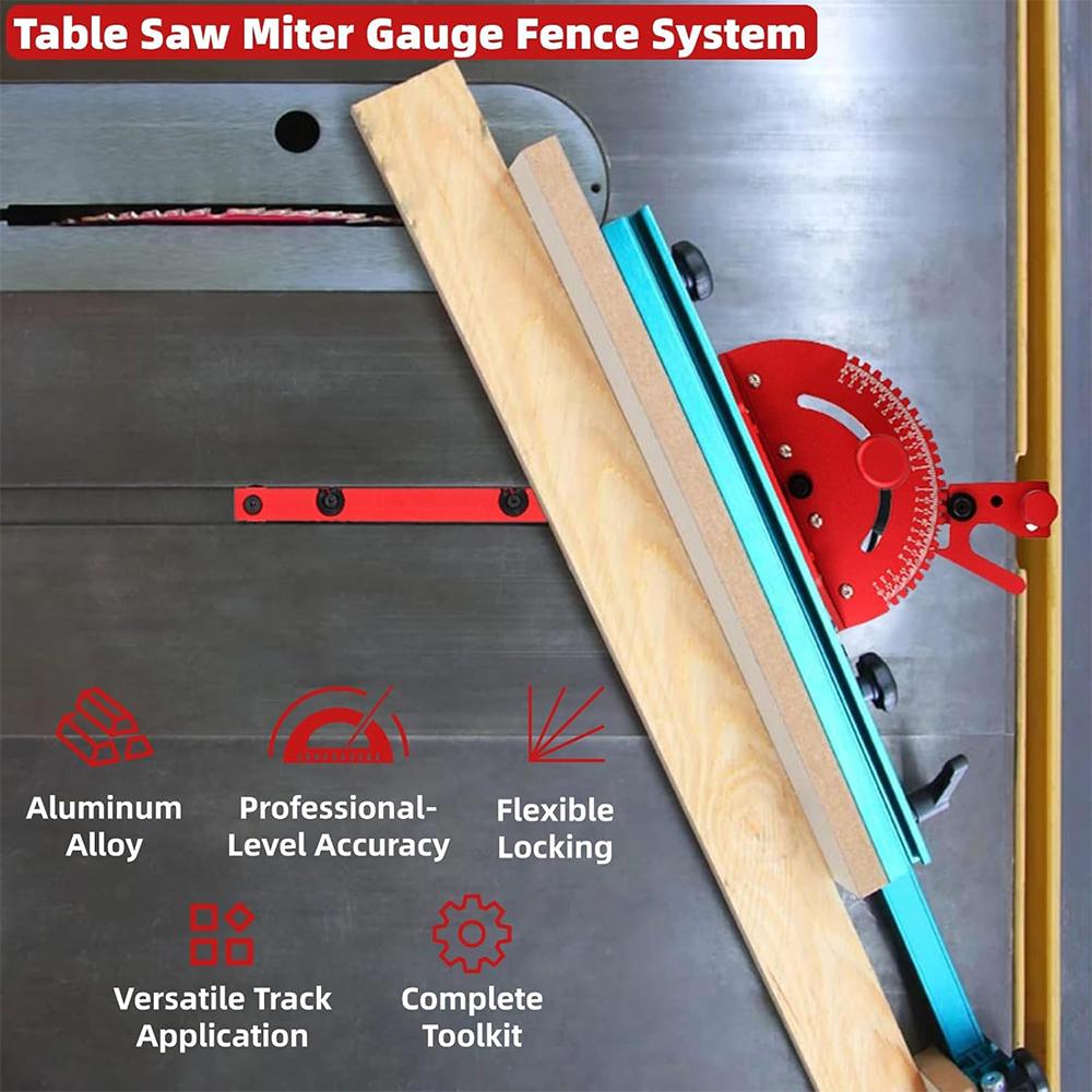 Aluminum Alloy Miter Gauge for Table Saw with Adjustable Locking Mechanism - Precision Woodworking Tool for Cutting Assembly