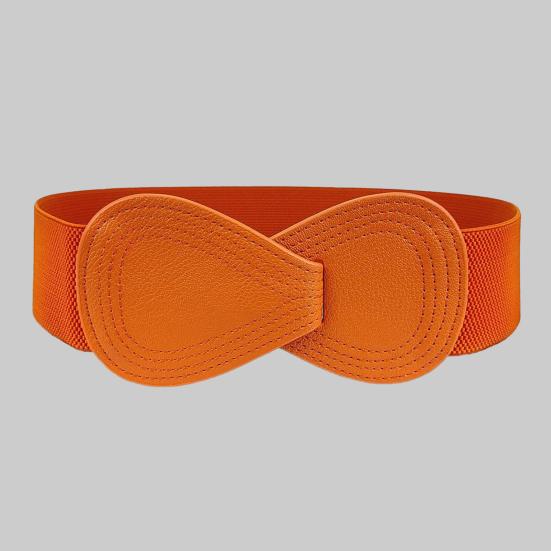 Imitation Leather Women Waistband Dress Shirt Top Versatile Belt Women Elastic Waist Cover Daily Dress Decoration