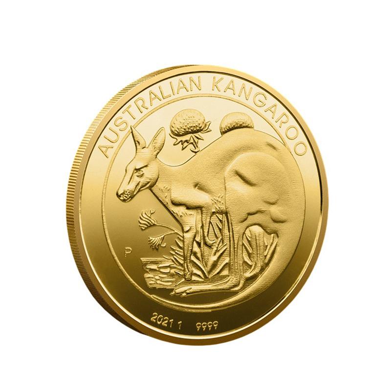 Monedă Suvenir Cangur Australian Placată cu Aur 1OZ Elisabeta a II-a Australia