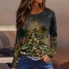 Womens's Fashion Casual Halloween Print V-neck Mid Length Pocket 3/4 Sleeve Top