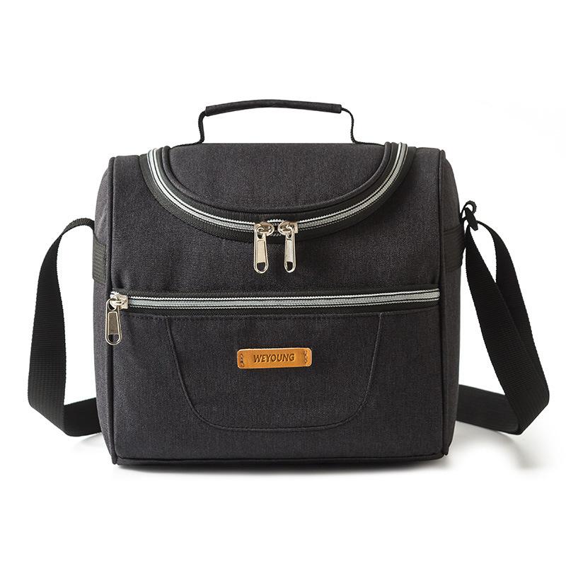 New Printed Oxford Cloth Insulated Bag Handheld Lunch Bag Waterproof Lunch Bag Student Large Capacity Crossbody Bento Bag