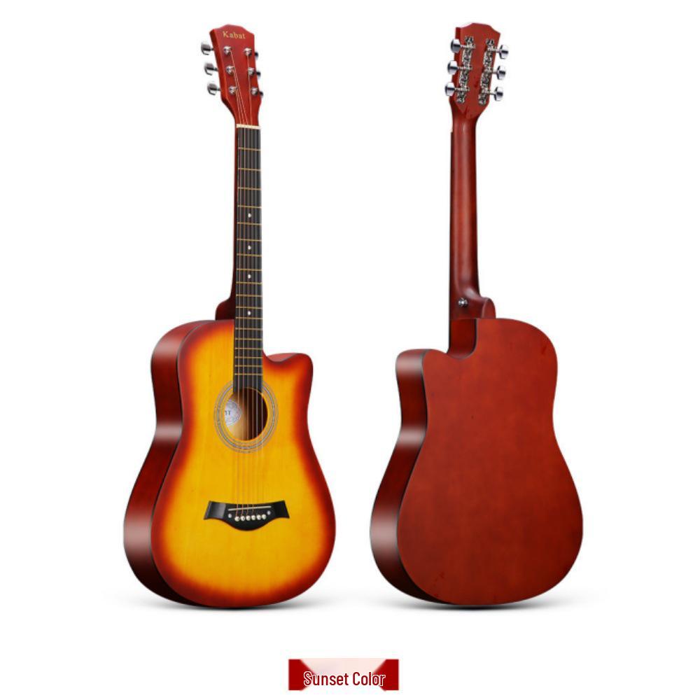 38-inch Wooden Folk Guitar for Beginner Practice