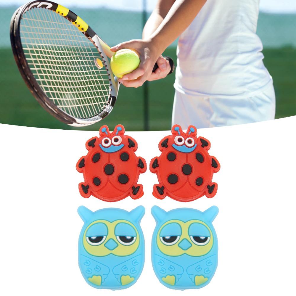 4PCS Cute Animal Shape Tennis Racket Shock Absorber Cartoon Tennis Racket Dampener Tennis Practice