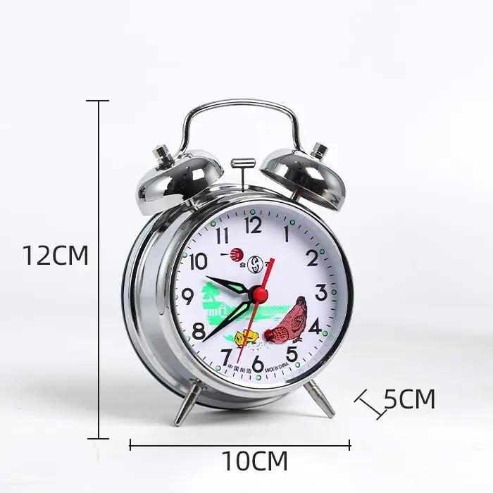 Vintage Mechanical Alarm Clock Pure Elegant Manual Watches Table Clock Metal Pure Copper Movement Minimalist Chicken Pecking Rice Bedside Clocks