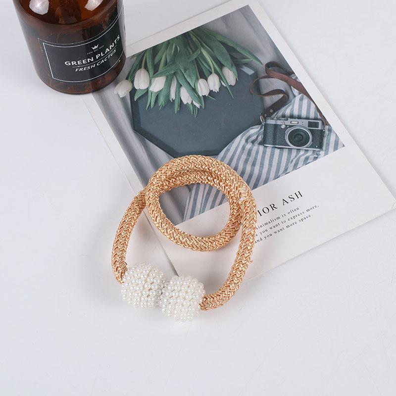 Pearl Magnetic Curtain Tieback Buckle - No-Punch Tie Rope Accessory