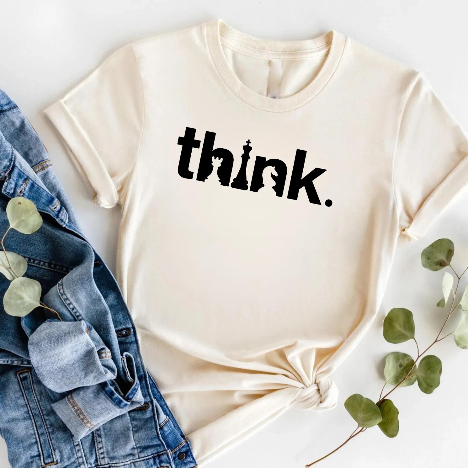 Think Graphic T-shirt Intellectual, Strategy, King, Chess Lover Retro Gift T-Top S