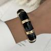 Luxury Black Enamel Gold Color Cuff Bangles for Women Vintage Chunky Geometric Statement Bracelet Set 2026 Trendy Jewelry Gift
