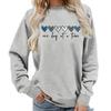 Women's Crew Neck Long Sleeve Loose Fit Sweatshirts Casual Letter Print Pullover Tops