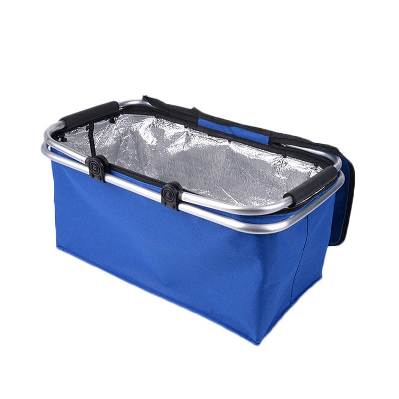 Cestino pieghevole per picnic, campeggio, shopping, isolato, borsa frigo, borsa a mano con cerniera, borse impermeabili