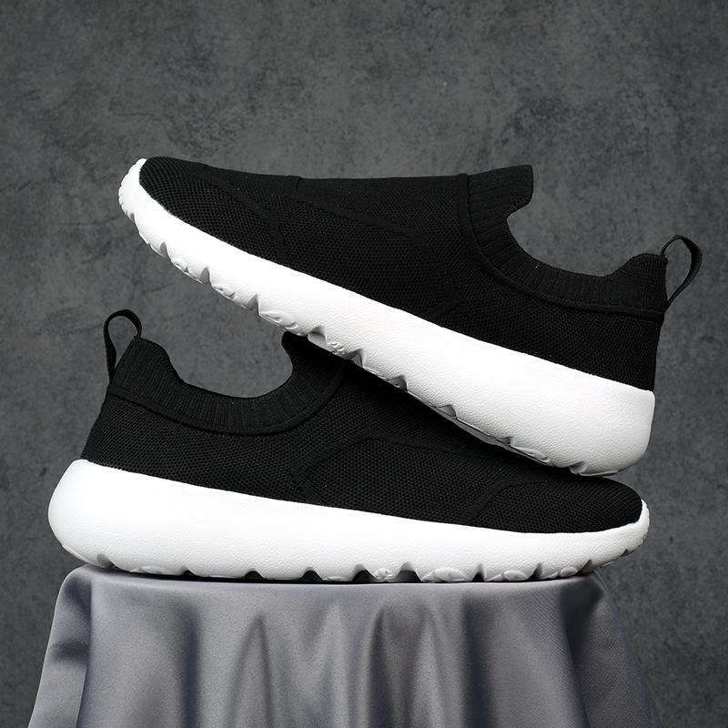 Fashion Outdoor Men Casual Canvas Shoes Lightweight Summer Mesh Shoes Breathable Slip on Flats Breathable Men Walking Shoes Soft Loafers