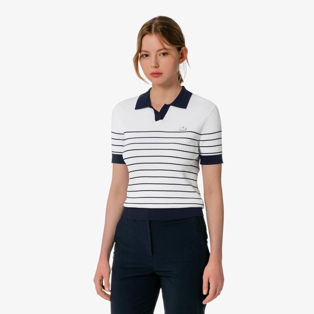 [lacoste] Женский фактурный поло-свитер в полоску AF230E-56G166 34