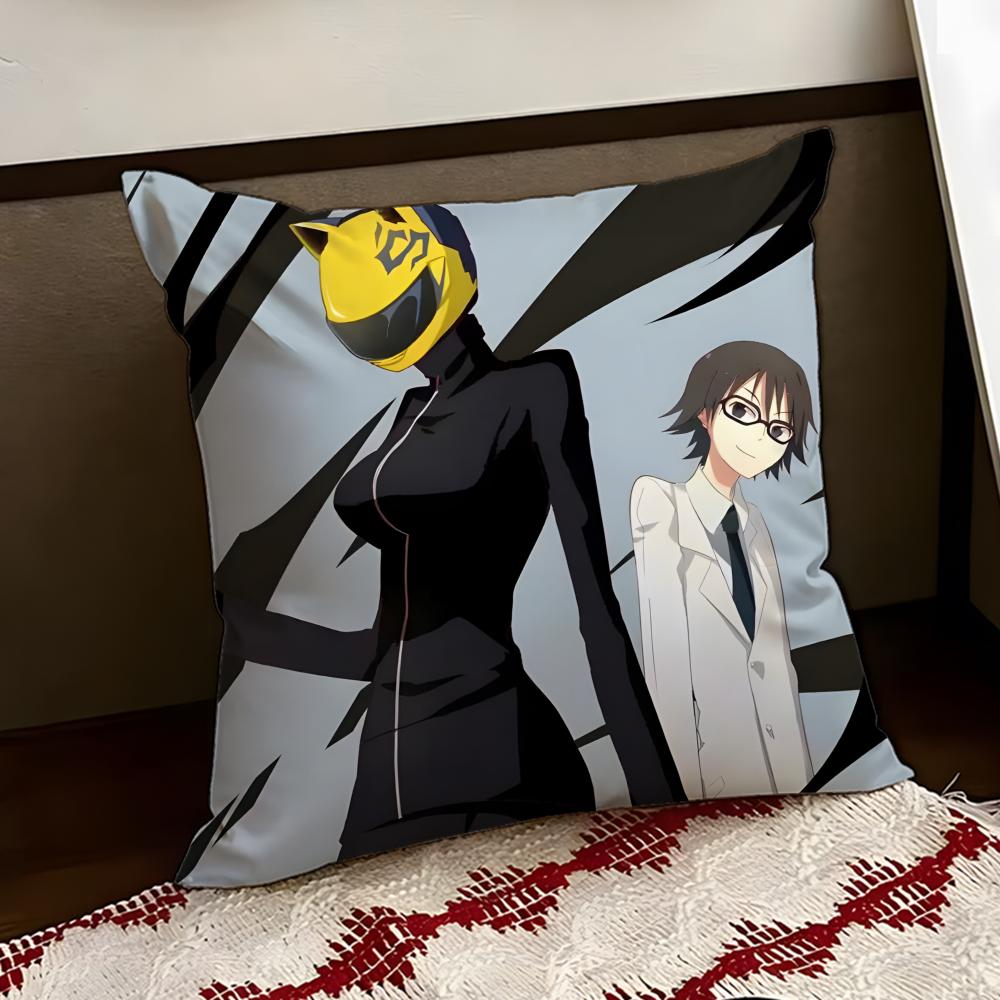 DDurarara Anime Cushion Cover Reversible Soft Durable Pillow Cover Home Car MultiScene Use for Daily Comfort